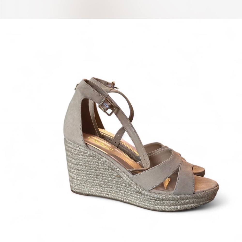 Ralph Lauren Taupe Wedge Sandals